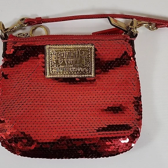 Coach Red Sequin Poppy Mini Crossbody - Picture 6 of 14